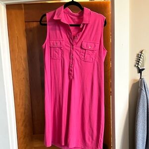 Duffield Lane Sleeveless Pink Shirt Dress